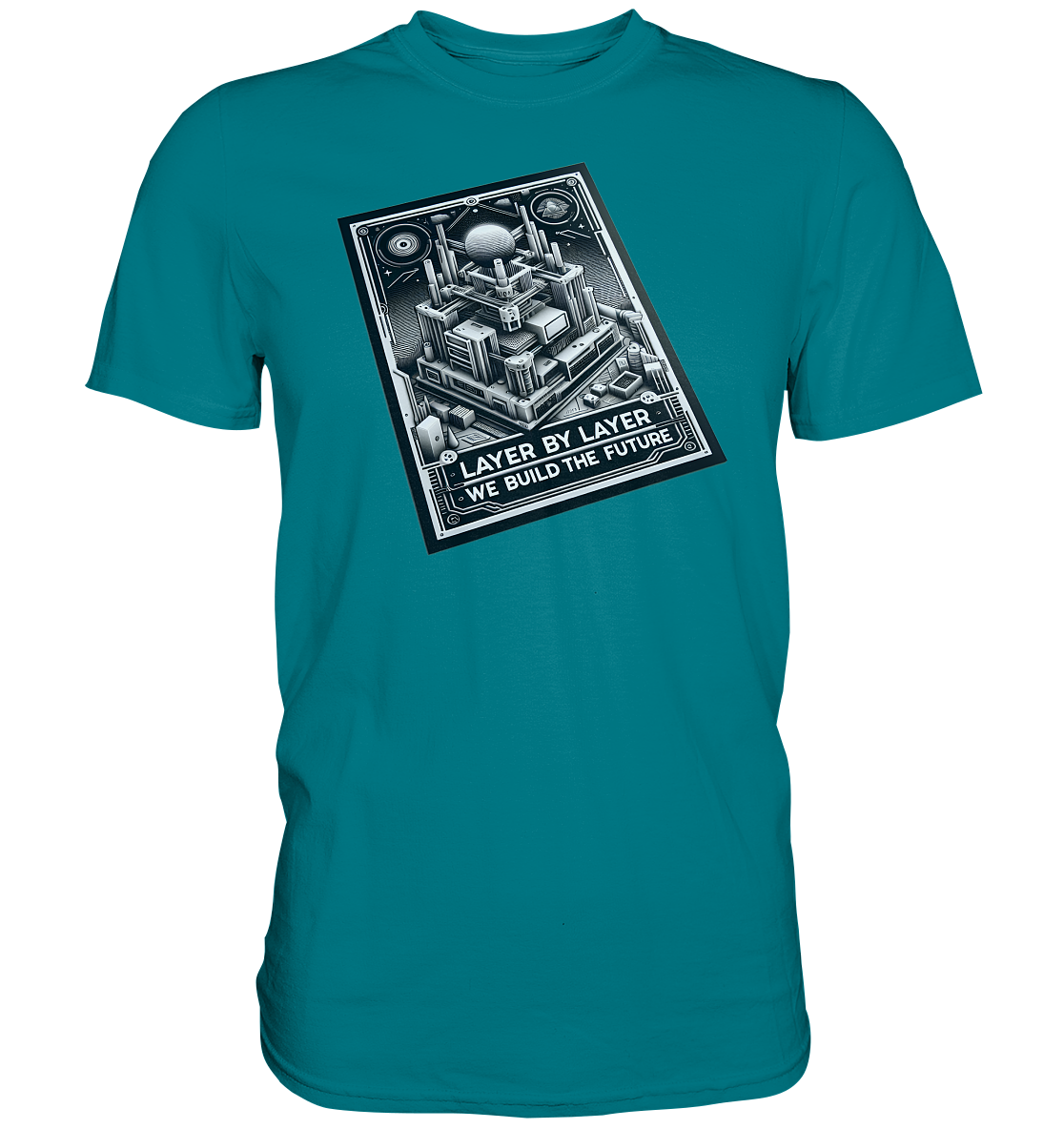 T-Shirts mit dem Design „Layer by Layer We Build the Future“ – Ansicht 15