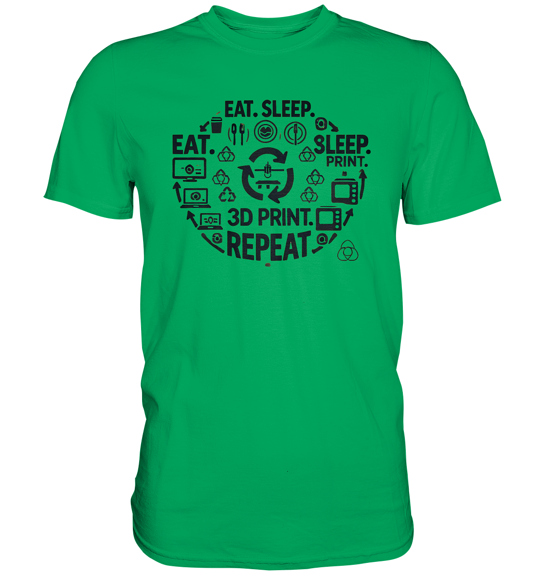 Premium T-Shirts mit dem Design "Eat. Sleep. 3D Print. Repeat." – Ansicht 15