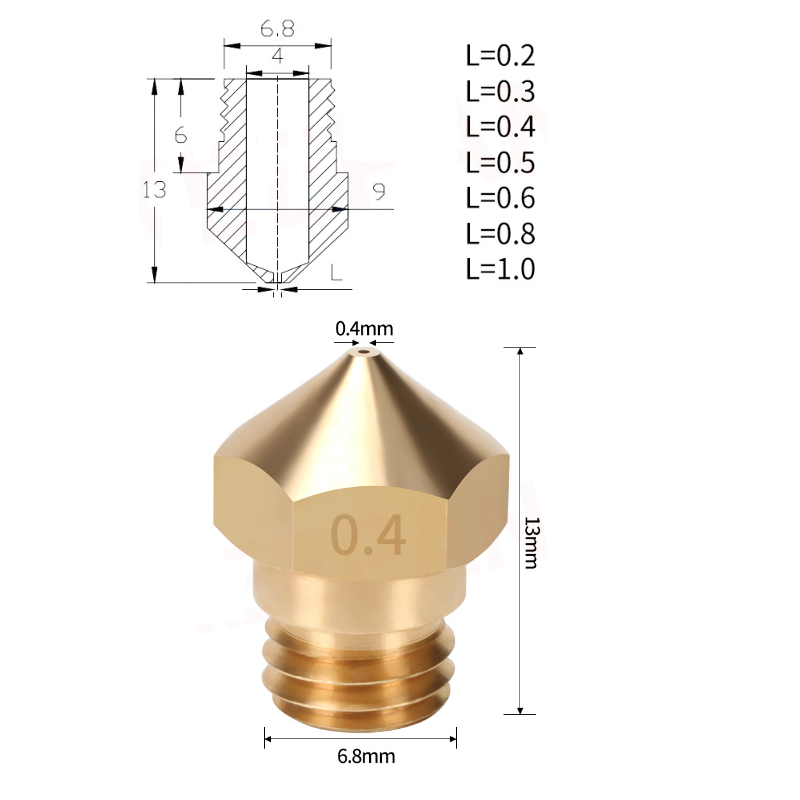 M7 Nozzlen - 3D-Drucker Düsen für MK10 Hotends Extruder – Ansicht 3
