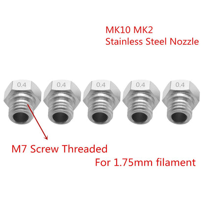 Mk10 Edelstahl Nozzle 0,4mm- M7 3D-Drucker Düse Hotends Extruder Dremel etc – Ansicht 2