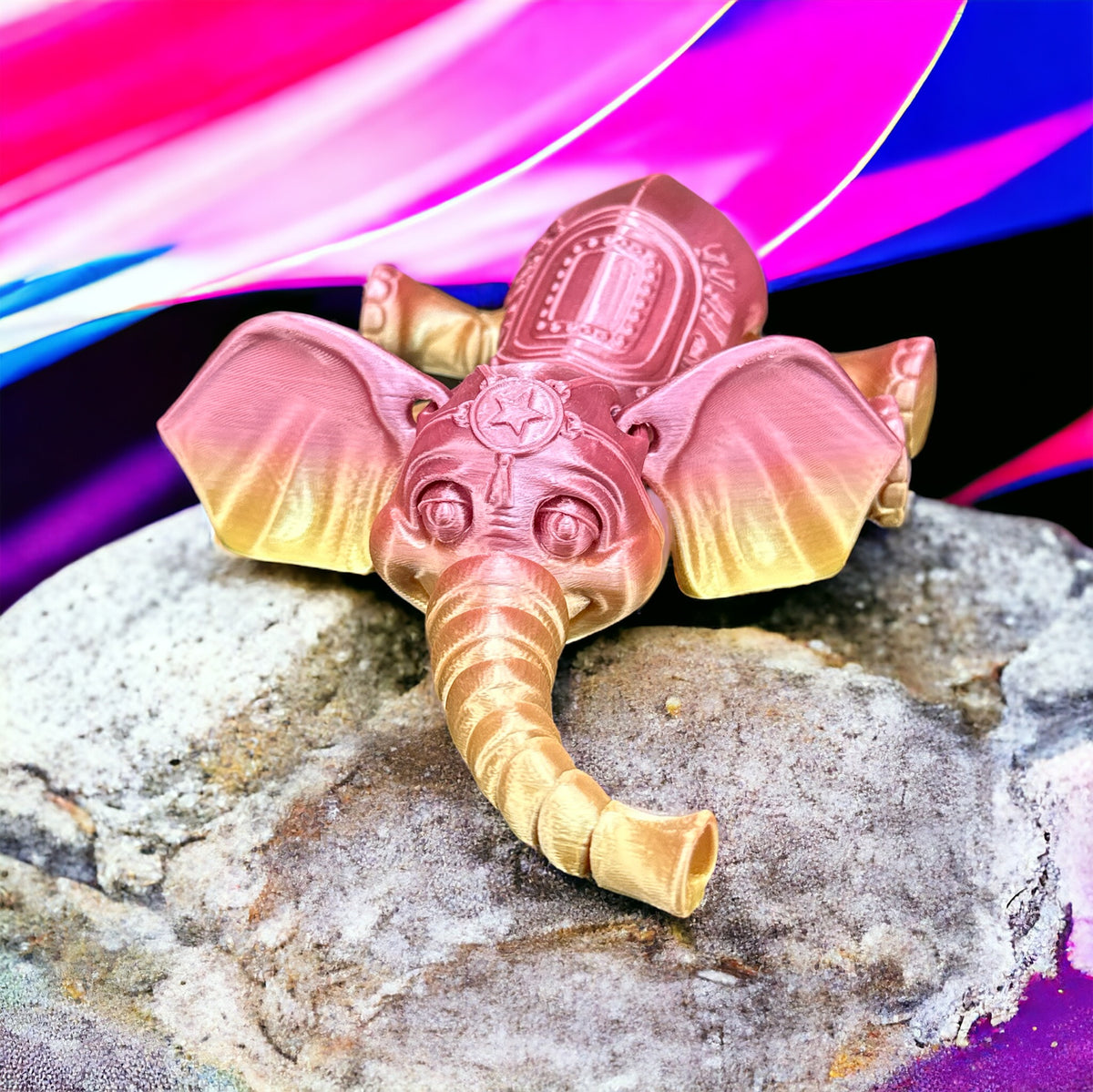Flexibler Zirkus Elefant - Natürliches Spielzeug aus nachhaltigem 3D-Druck – Ansicht 2