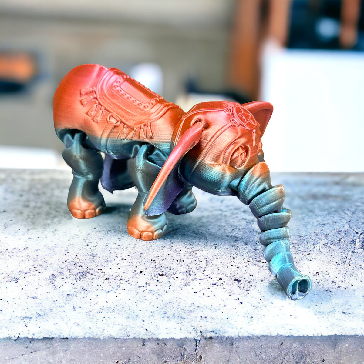 Flexibler Zirkus Elefant - Natürliches Spielzeug aus nachhaltigem 3D-Druck – Ansicht 3