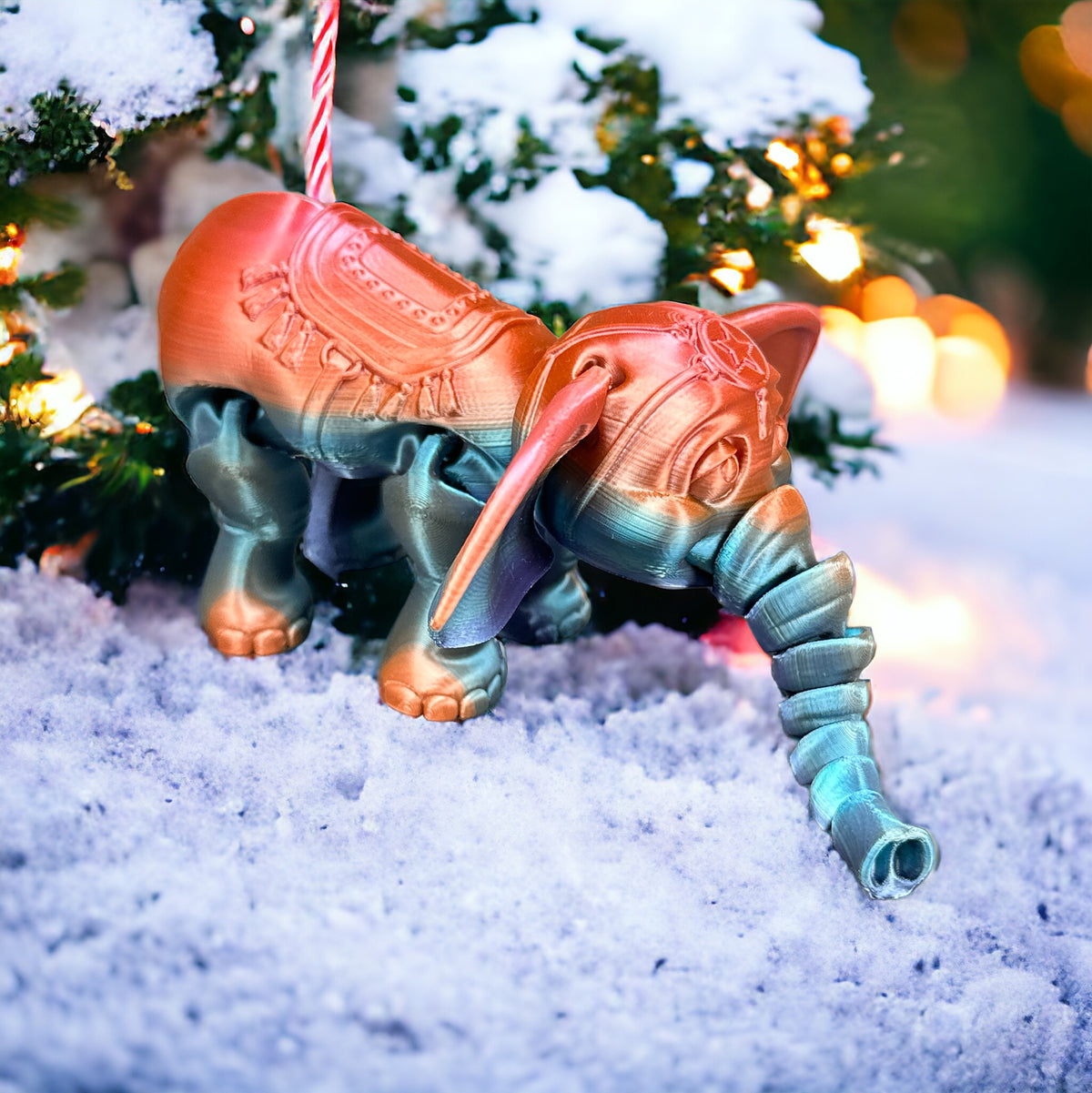 Flexibler Zirkus Elefant - Natürliches Spielzeug aus nachhaltigem 3D-Druck – Ansicht 4