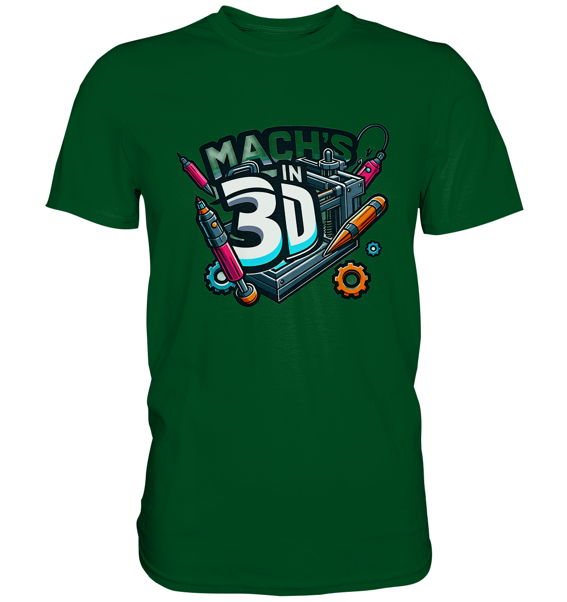 T-Shirts mit dem Design „Mach's in 3D“ in vielen Farben und Größen - Premium – Ansicht 12