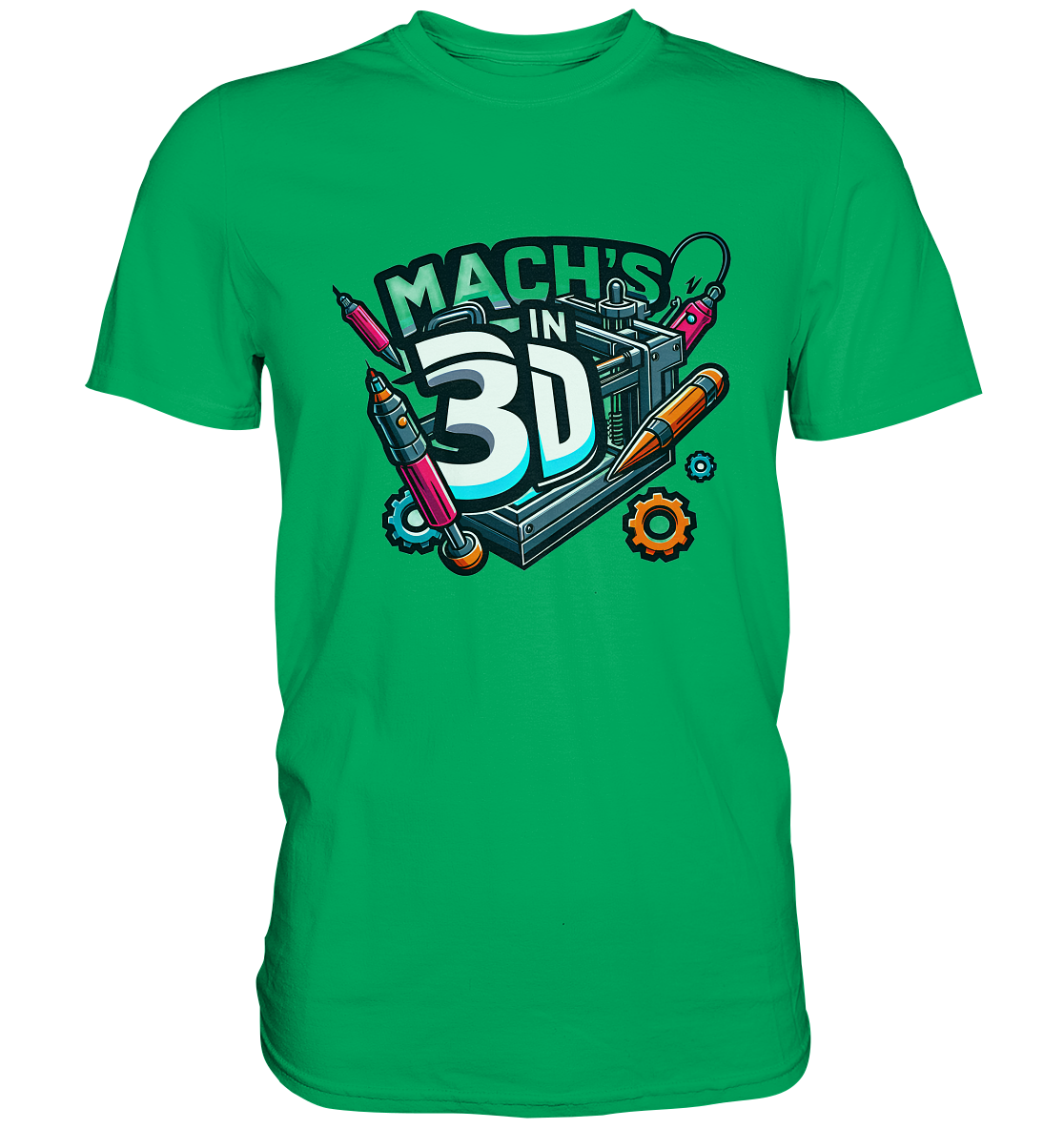 T-Shirts mit dem Design „Mach's in 3D“ in vielen Farben und Größen - Premium – Ansicht 10