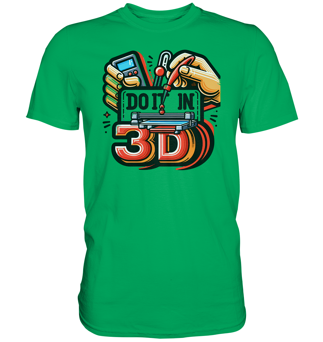 T-Shirts mit dem Design „Mach's in 3D“ V2 in vielfältiger Auswahl - Premium – Ansicht 9