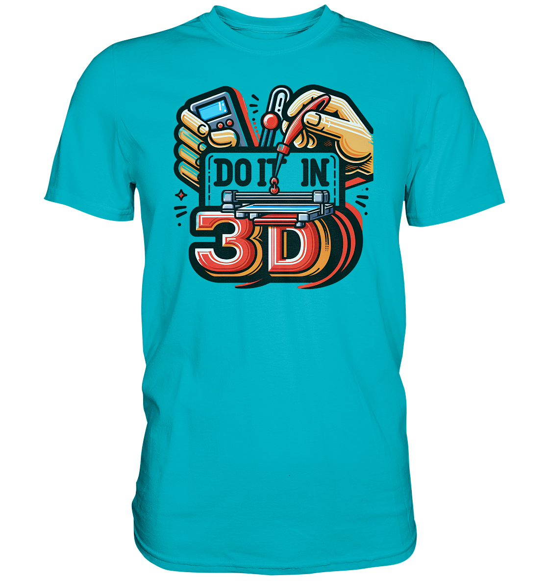 T-Shirts mit dem Design „Mach's in 3D“ V2 in vielfältiger Auswahl - Premium – Ansicht 10
