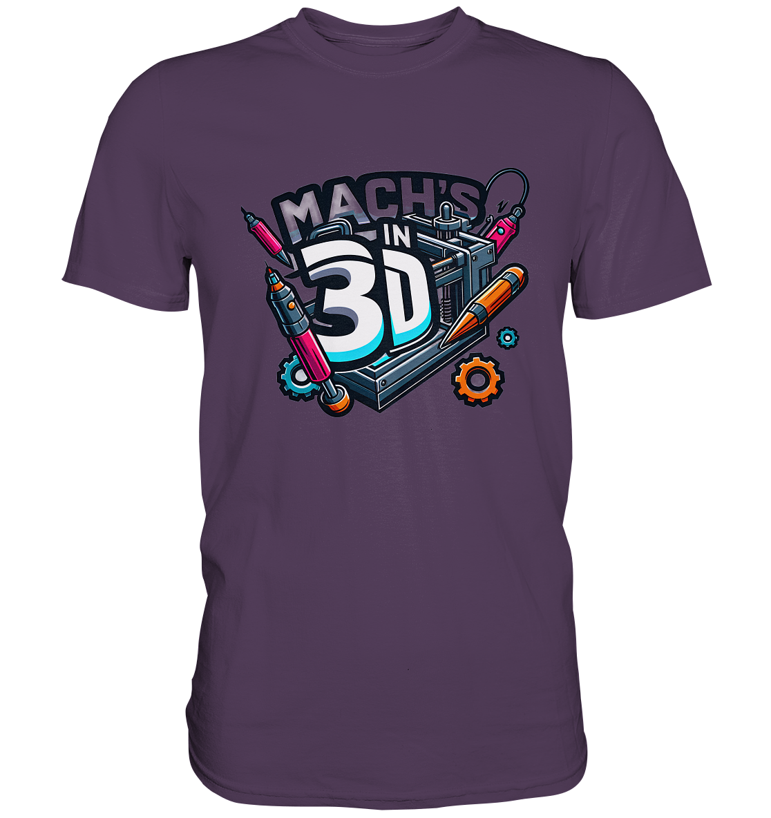 T-Shirts mit dem Design „Mach's in 3D“ in vielen Farben und Größen - Premium – Ansicht 5
