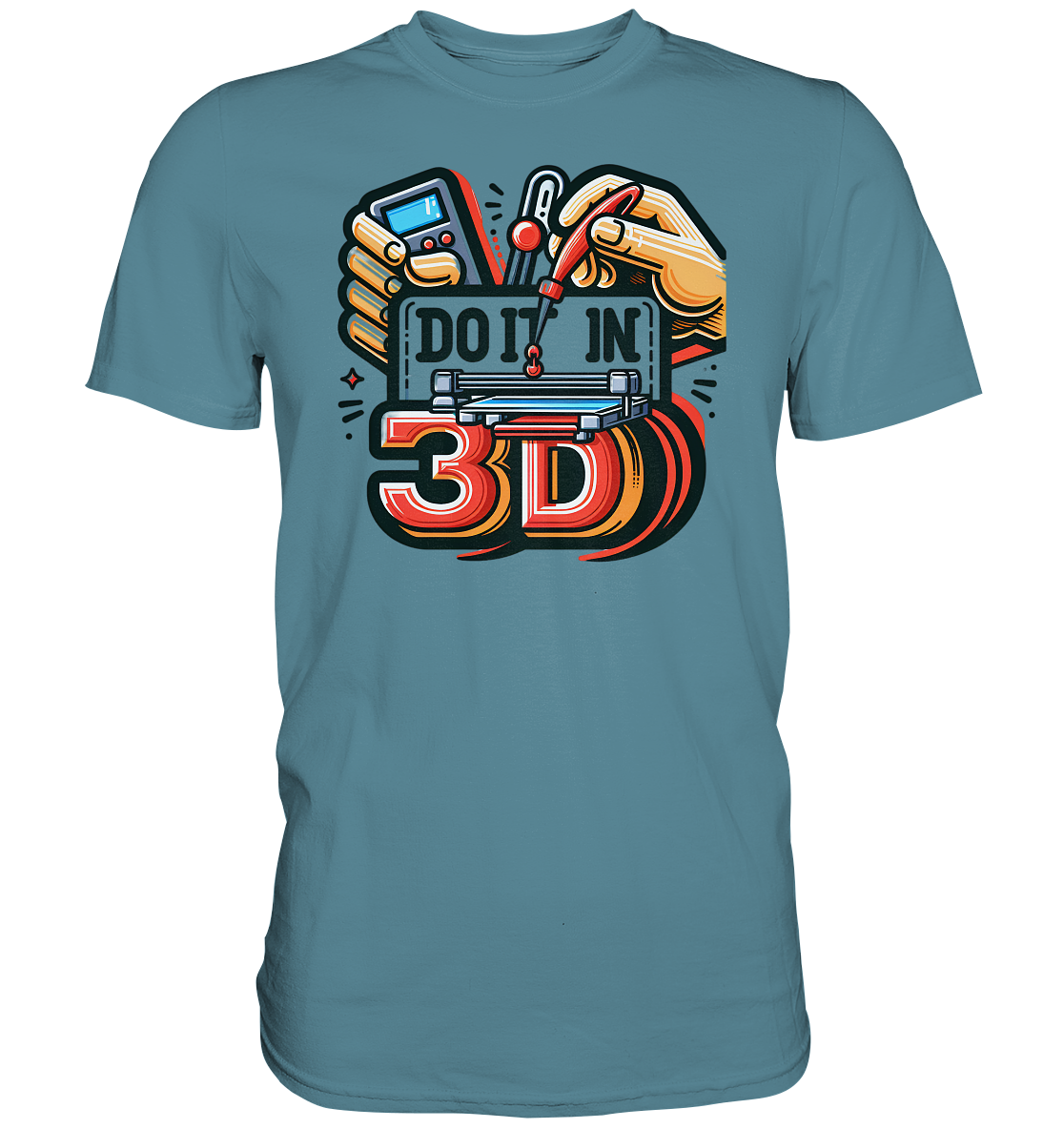 T-Shirts mit dem Design „Mach's in 3D“ V2 in vielfältiger Auswahl - Premium – Ansicht 11