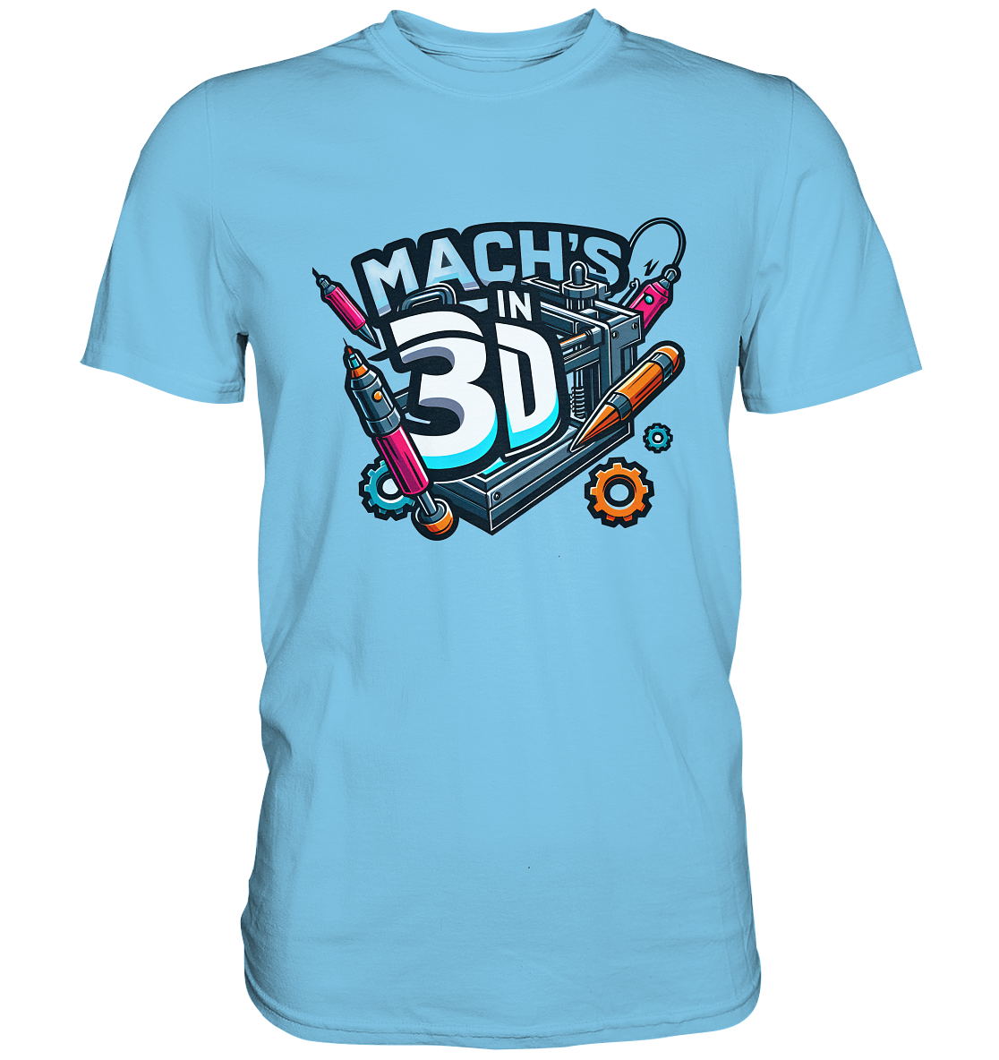 T-Shirts mit dem Design „Mach's in 3D“ in vielen Farben und Größen - Premium – Ansicht 8