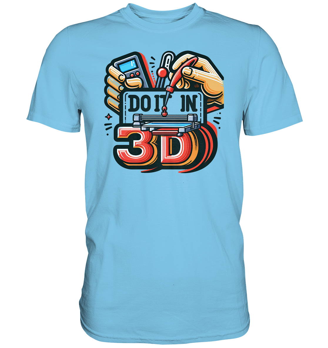 T-Shirts mit dem Design „Mach's in 3D“ V2 in vielfältiger Auswahl - Premium – Ansicht 7