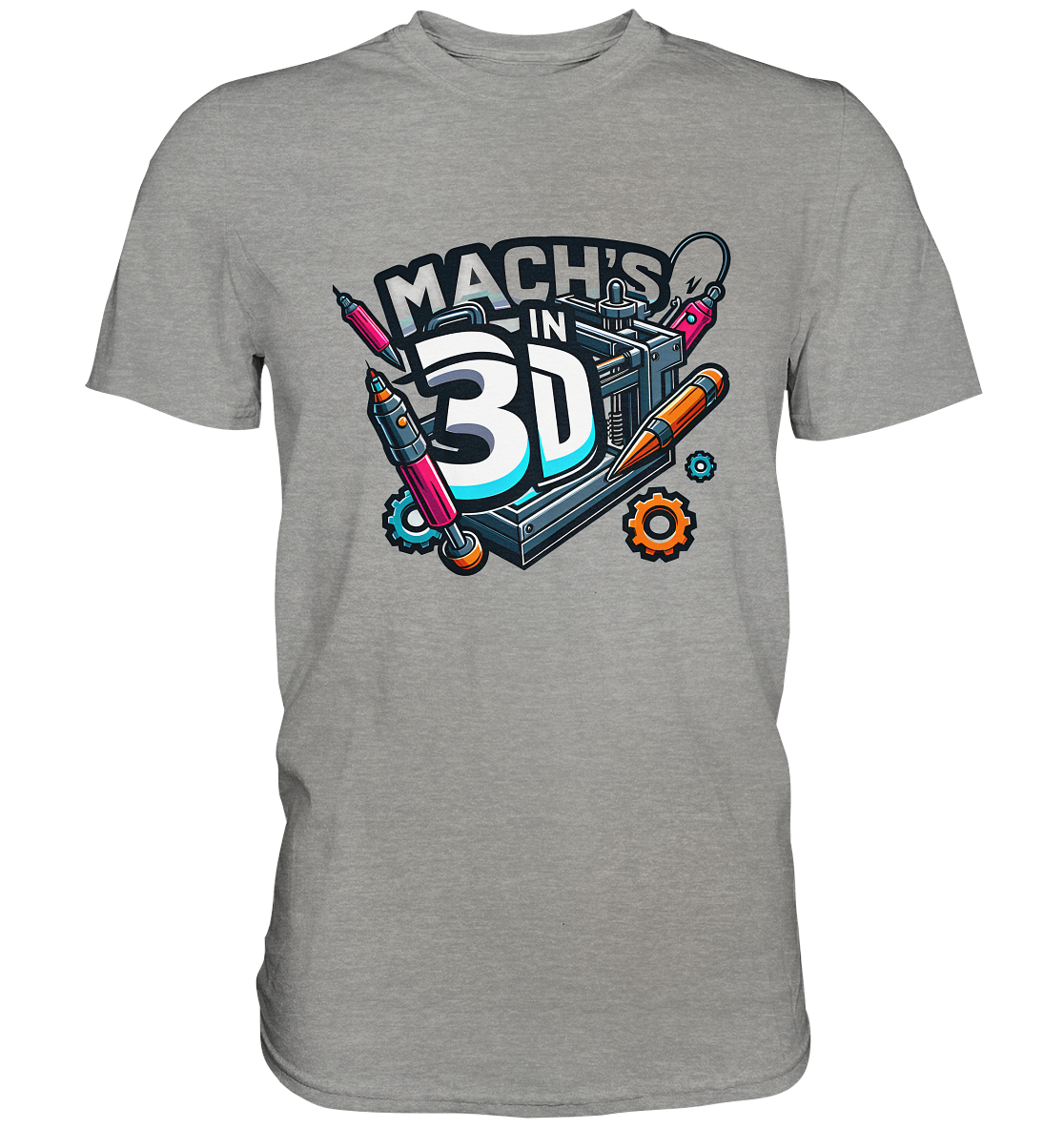 T-Shirts mit dem Design „Mach's in 3D“ in vielen Farben und Größen - Premium – Ansicht 2