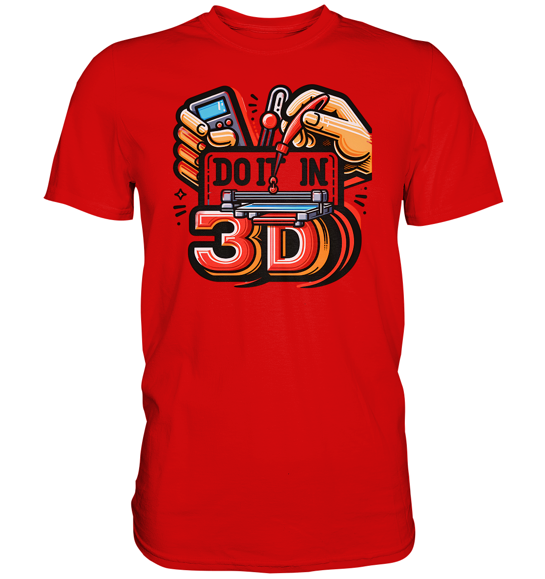 T-Shirts mit dem Design „Mach's in 3D“ V2 in vielfältiger Auswahl - Premium – Ansicht 8