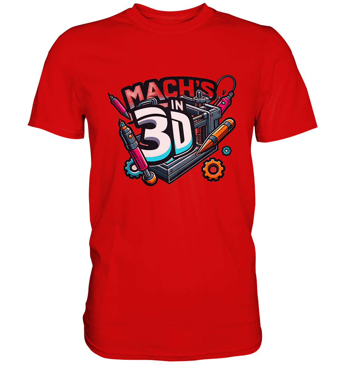 T-Shirts mit dem Design „Mach's in 3D“ in vielen Farben und Größen - Premium – Ansicht 7