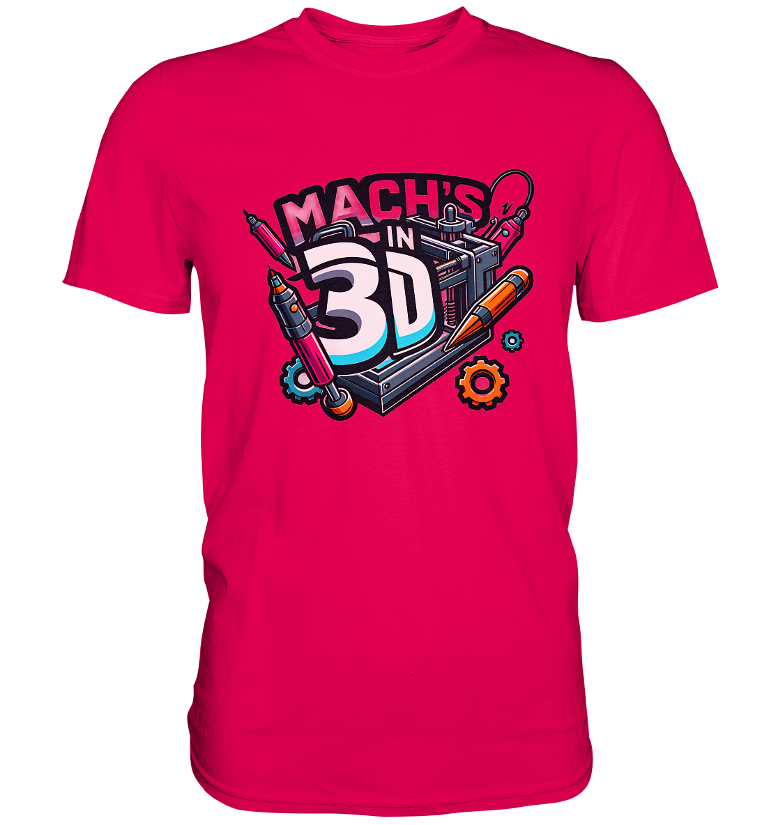 T-Shirts mit dem Design „Mach's in 3D“ in vielen Farben und Größen - Premium – Ansicht 6