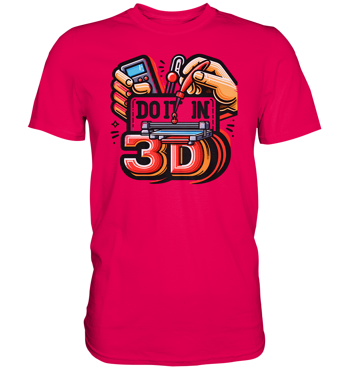 T-Shirts mit dem Design „Mach's in 3D“ V2 in vielfältiger Auswahl - Premium – Ansicht 5