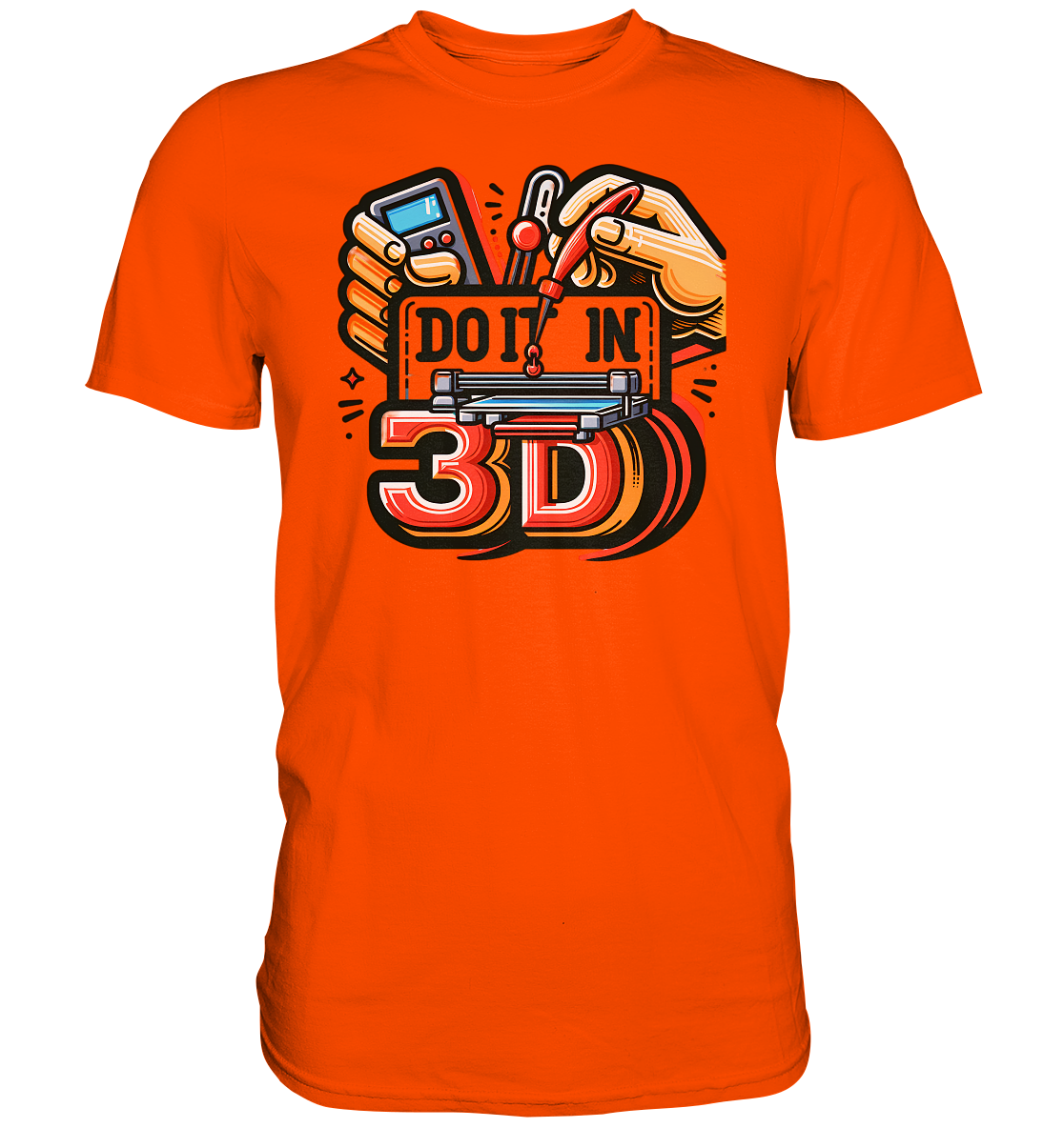 T-Shirts mit dem Design „Mach's in 3D“ V2 in vielfältiger Auswahl - Premium – Ansicht 6