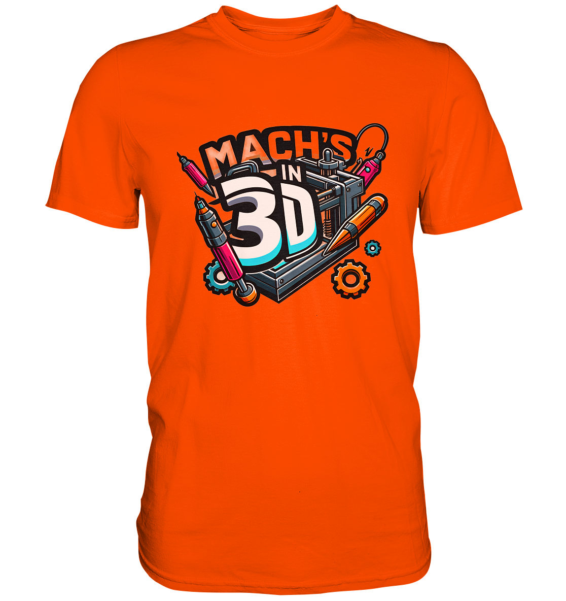 T-Shirts mit dem Design „Mach's in 3D“ in vielen Farben und Größen - Premium – Ansicht 9