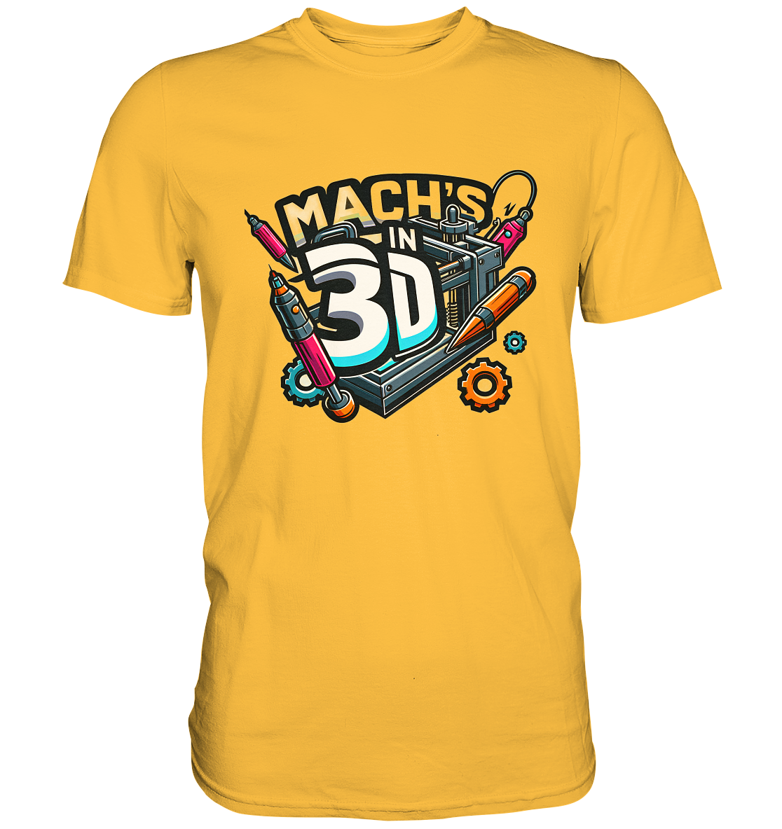 T-Shirts mit dem Design „Mach's in 3D“ in vielen Farben und Größen - Premium – Ansicht 4