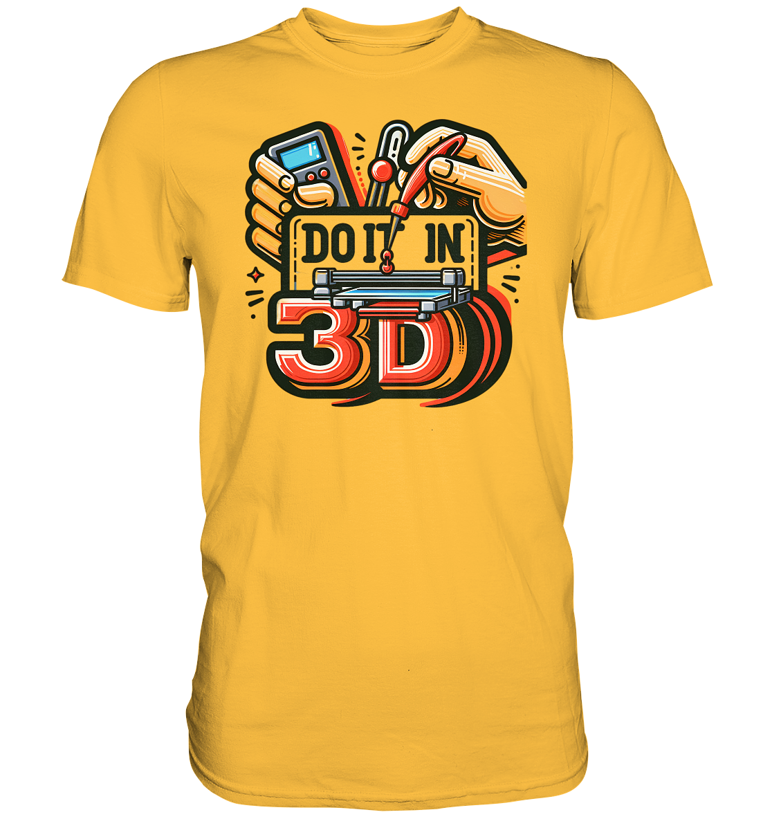 T-Shirts mit dem Design „Mach's in 3D“ V2 in vielfältiger Auswahl - Premium – Ansicht 4