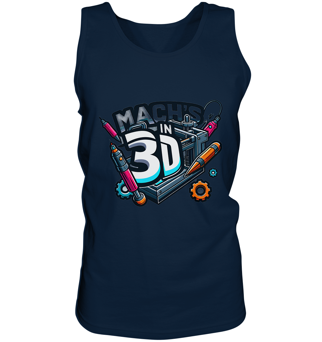 Tank-top MIT DEM DESIGN „MACH'S IN 3D“ IN VIELEN FARBEN UND GRÖSSEN - Tank-Top – Ansicht 4