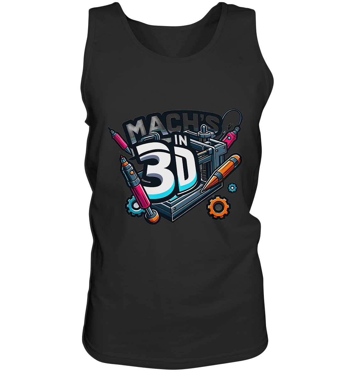 Tank-top MIT DEM DESIGN „MACH'S IN 3D“ IN VIELEN FARBEN UND GRÖSSEN - Tank-Top – Ansicht 3