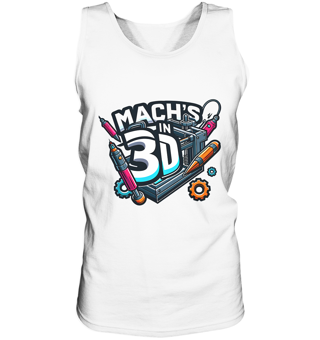 Tank-top MIT DEM DESIGN „MACH'S IN 3D“ IN VIELEN FARBEN UND GRÖSSEN - Tank-Top – Ansicht 2