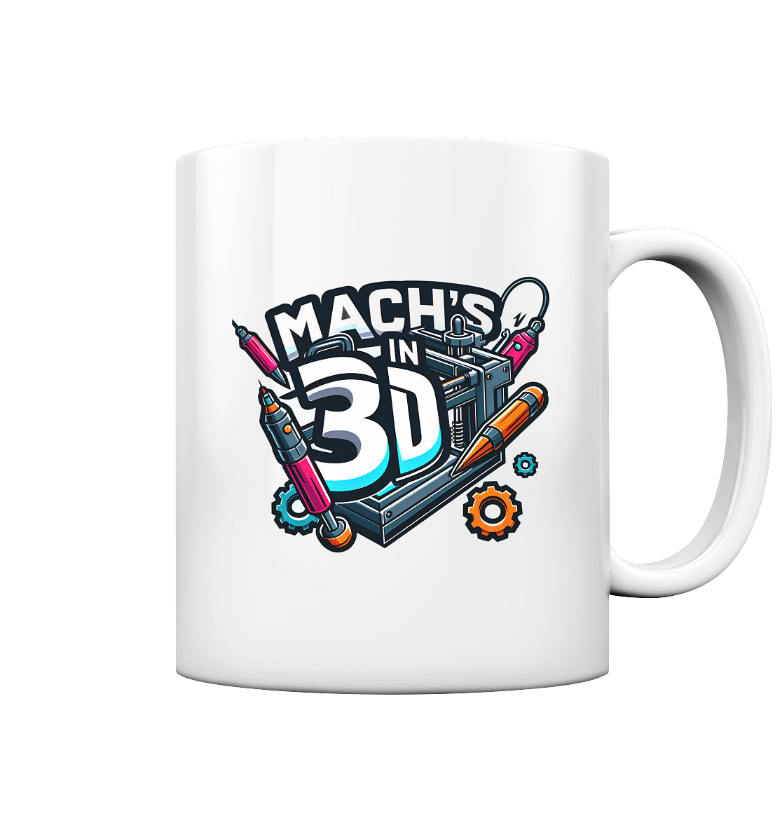 Kreative Tassen mit dem Design „Mach's in 3D“ – Der perfekte Begleiter